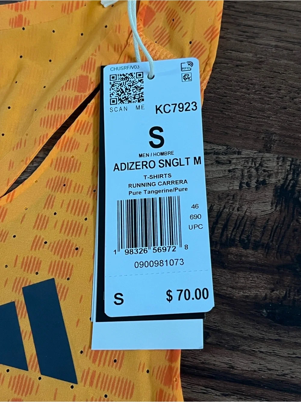 Adidas Adizero Track & Field Running Singlet ‘Orange Black’ (size mens S)